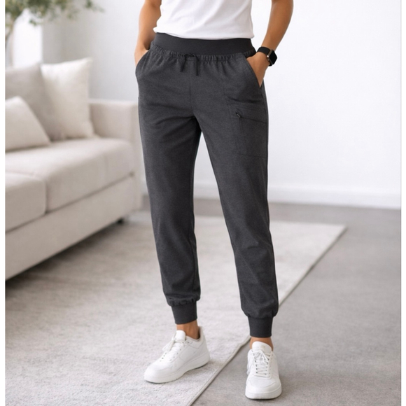ClimateRight by Cuddl Duds Pants - Women's ClimateRight by Cuddl Duds Grey Heather Joggers S Pockets Athleisure